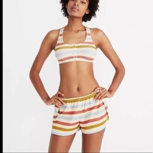 Madewell Waffle Striped Pajama Shorts Size Small